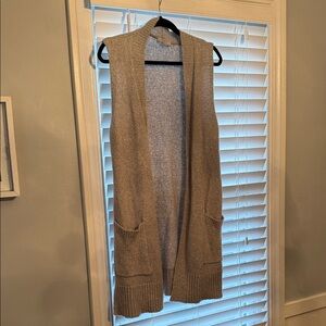 LOFT Gray Sweater Vest Cardigan